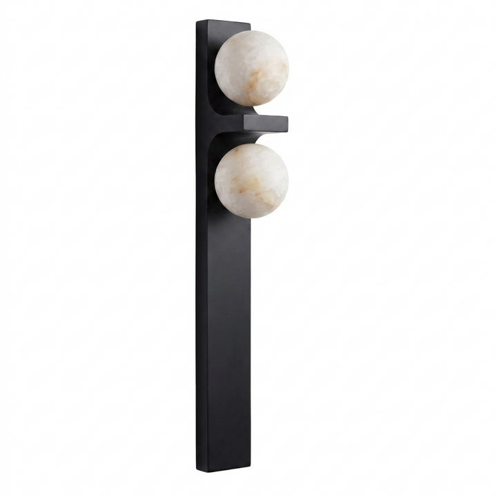 Sorelle Alabaster Double Globe Wall Sconce