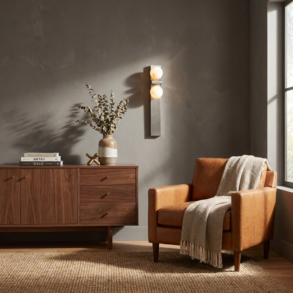 Sorelle Alabaster Double Globe Wall Sconce