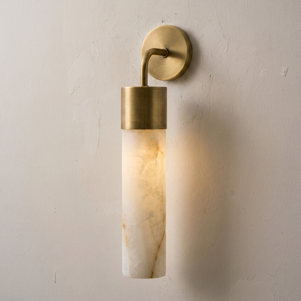 Sorelle Alabaster Tube Wall Sconce