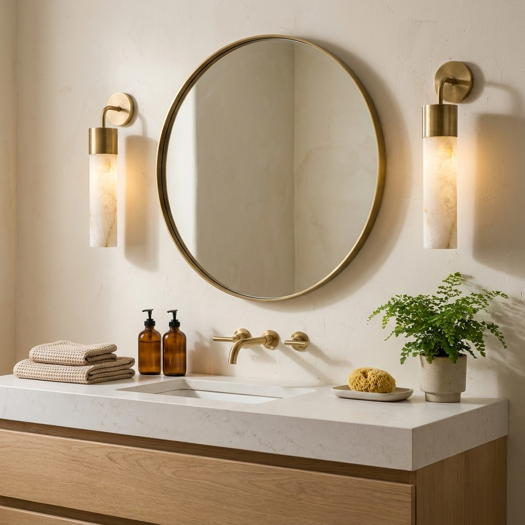 Sorelle Alabaster Tube Wall Sconce