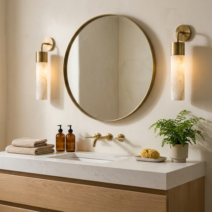 Sorelle Alabaster Tube Wall Sconce
