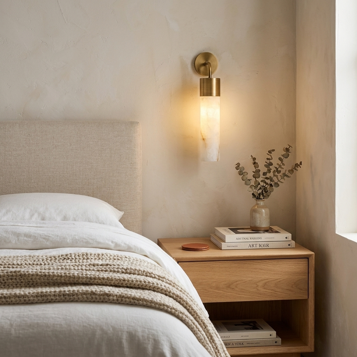 Sorelle Alabaster Tube Wall Sconce
