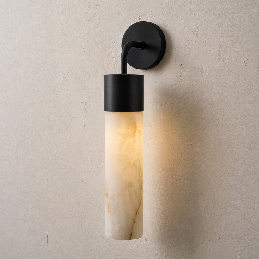Sorelle Alabaster Tube Wall Sconce