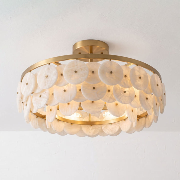 Sorrel Alabaster Disc Chandelier - Vakkerlight