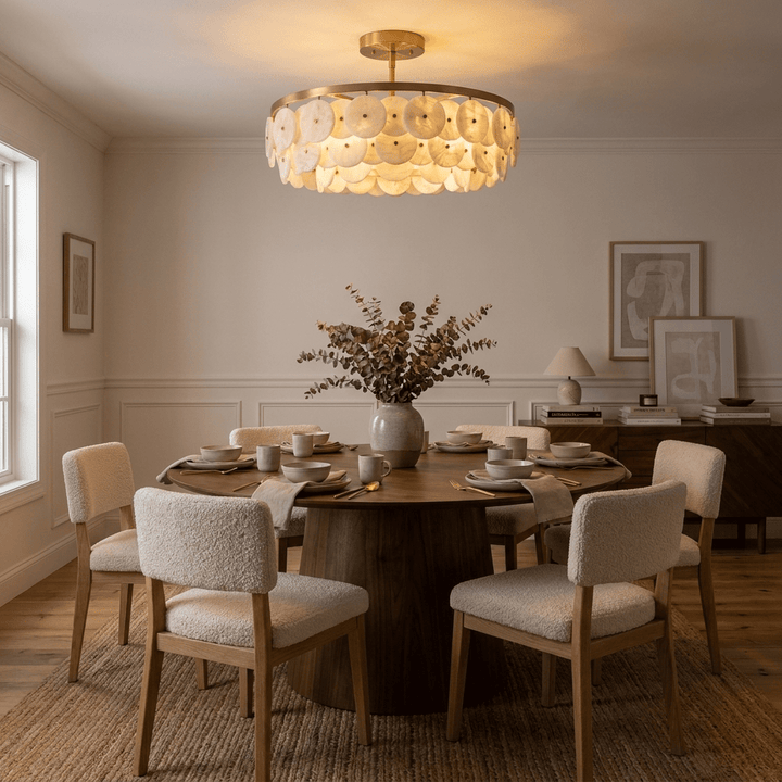 Sorrel Alabaster Disc Chandelier - Vakkerlight