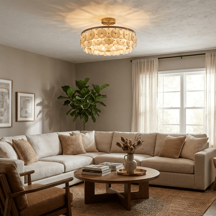 Sorrel Alabaster Disc Chandelier - Vakkerlight