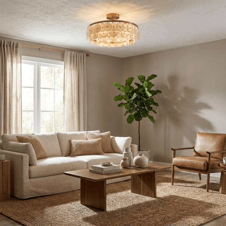 Sorrel Alabaster Disc Chandelier - Vakkerlight
