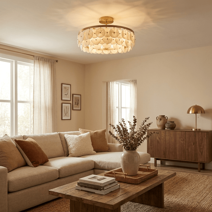 Sorrel Alabaster Disc Chandelier - Vakkerlight