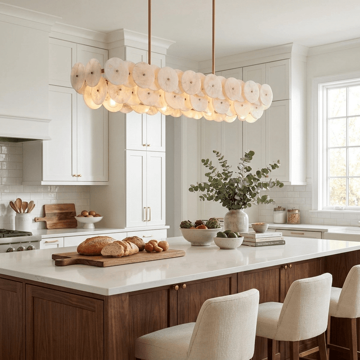 Sorrel Linear Alabaster Disc Chandelier - Vakkerlight