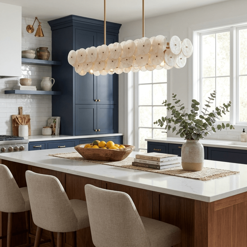 Sorrel Linear Alabaster Disc Chandelier - Vakkerlight