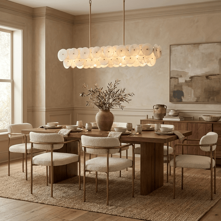 Sorrel Linear Alabaster Disc Chandelier - Vakkerlight