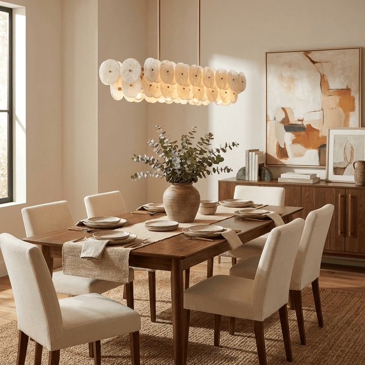 Sorrel Linear Alabaster Disc Chandelier - Vakkerlight