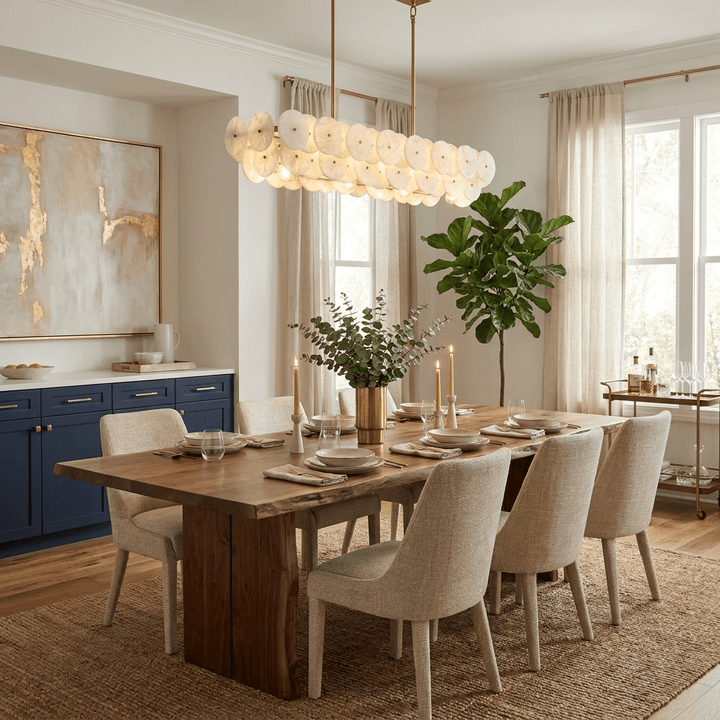Sorrel Linear Alabaster Disc Chandelier - Vakkerlight