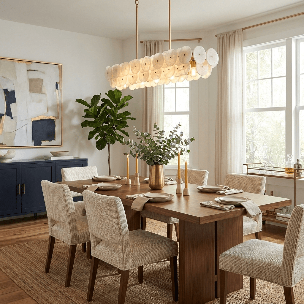 Sorrel Linear Alabaster Disc Chandelier - Vakkerlight