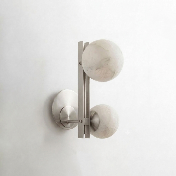 Spanish Alabaster Double Globe Wall Sconce