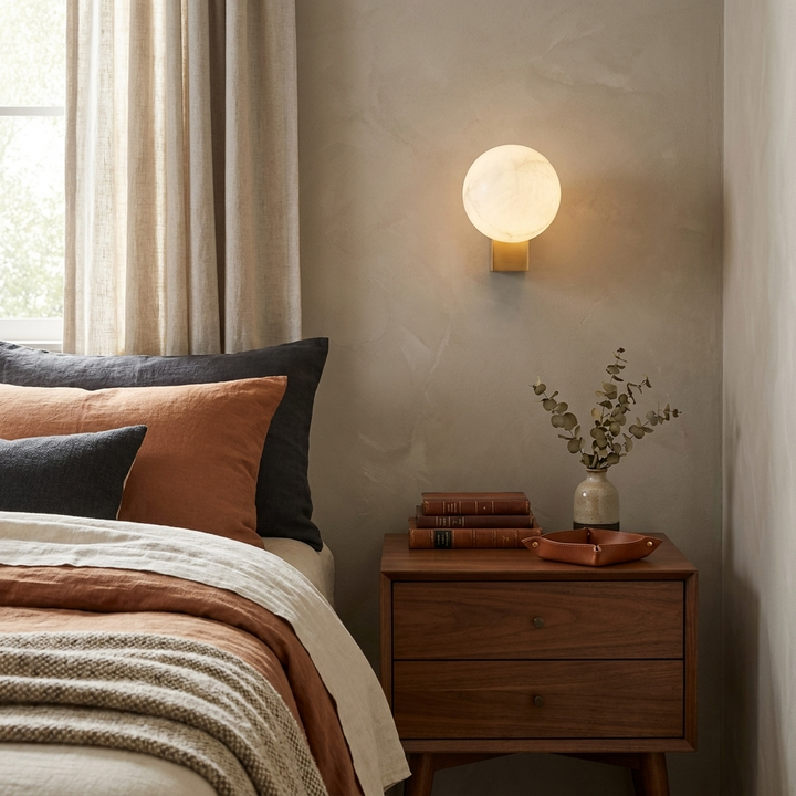 Spanish Alabaster Globe Wall Sconce