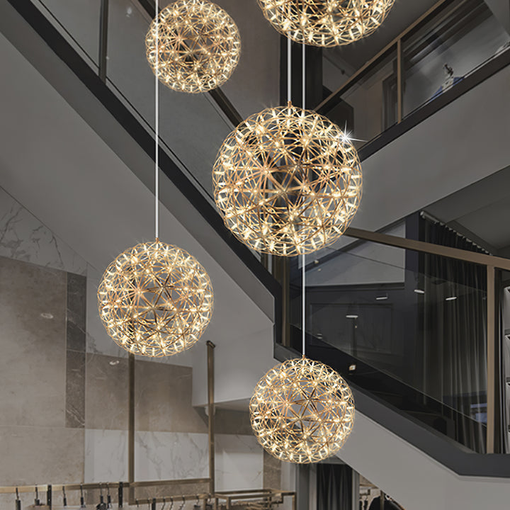 Silver Spark Ball Pendant Light