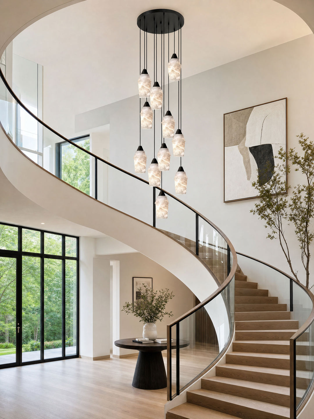 Spindle Alabaster Cluster Chandelier - Vakkerlight