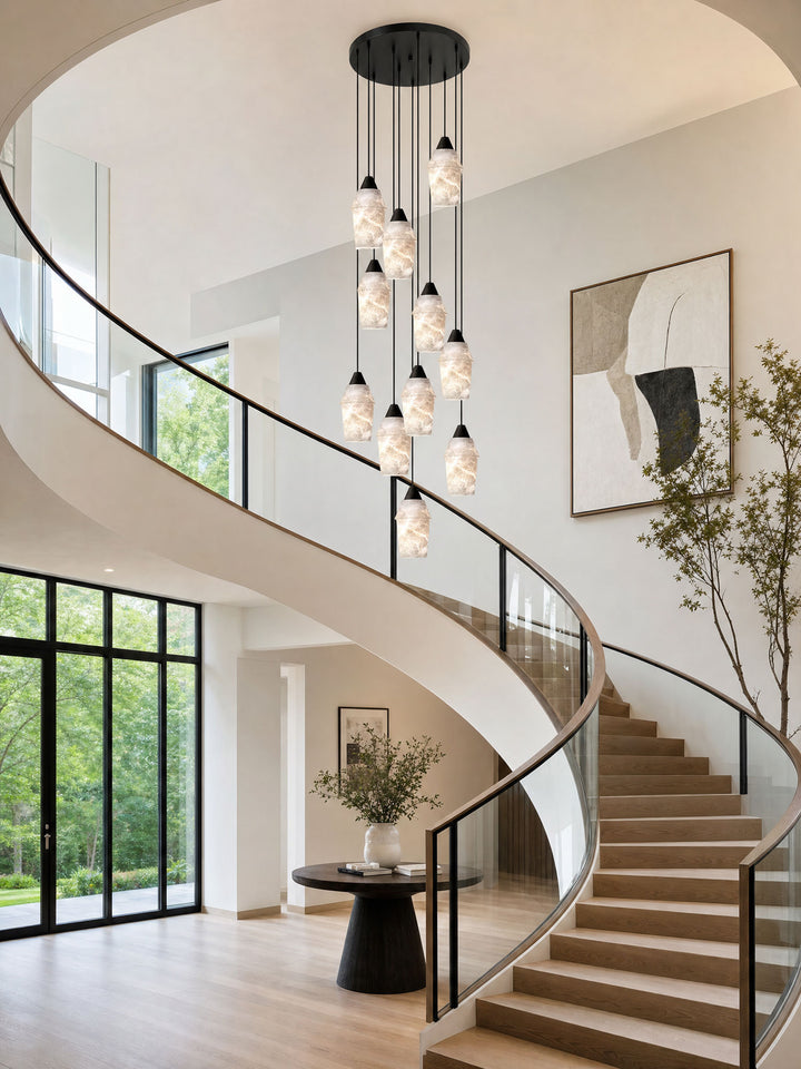 Spindle Alabaster Cluster Chandelier - Vakkerlight