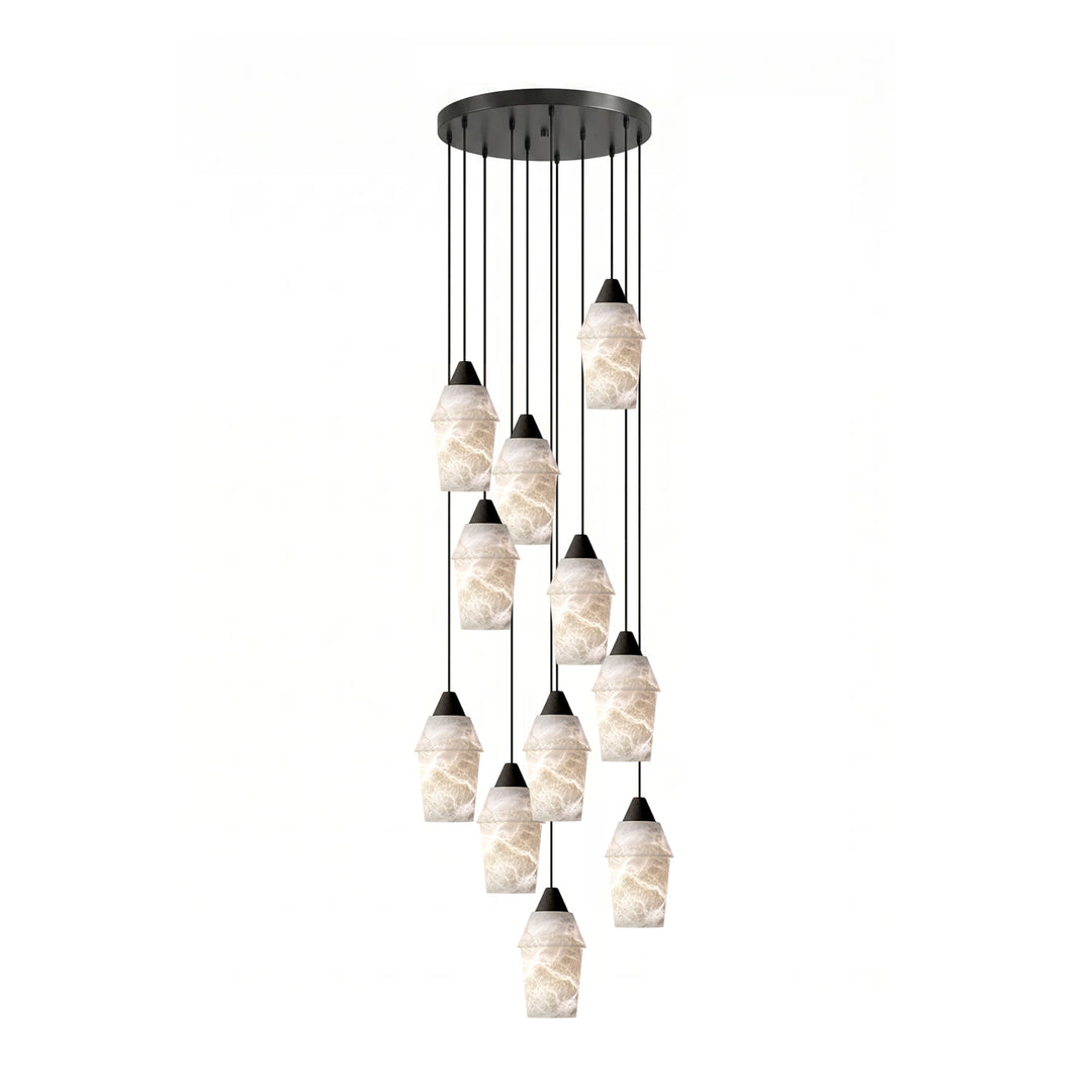 Spindle Alabaster Cluster Chandelier - Vakkerlight