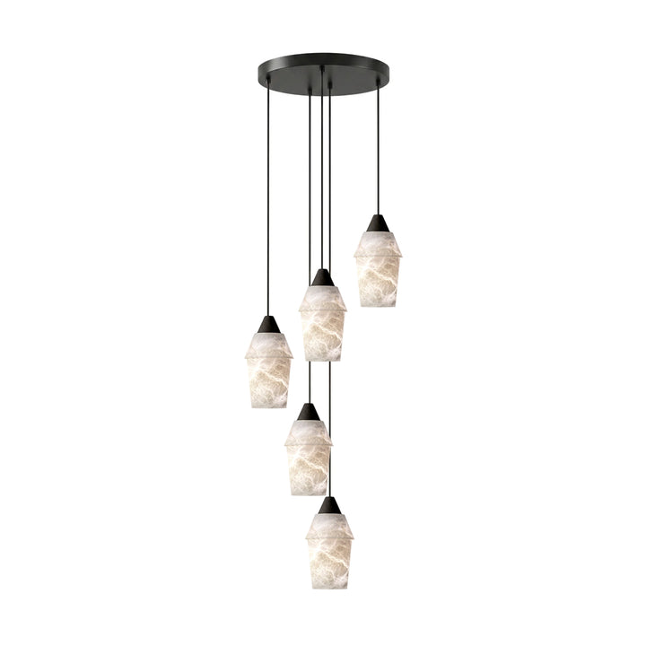 Spindle Alabaster Cluster Chandelier - Vakkerlight