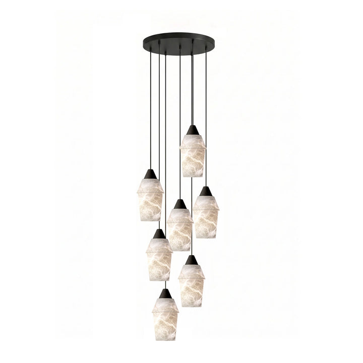 Spindle Alabaster Cluster Chandelier - Vakkerlight