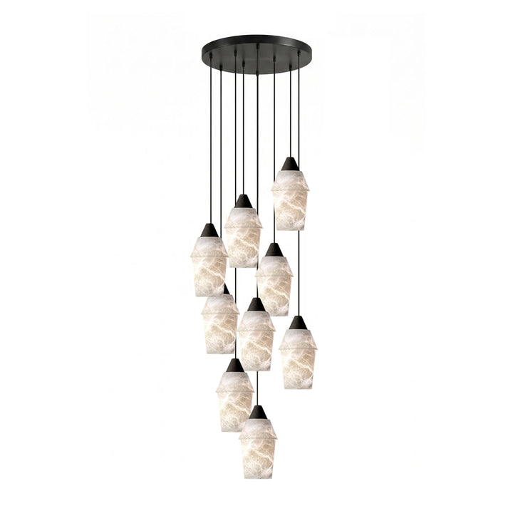 Spindle Alabaster Cluster Chandelier - Vakkerlight