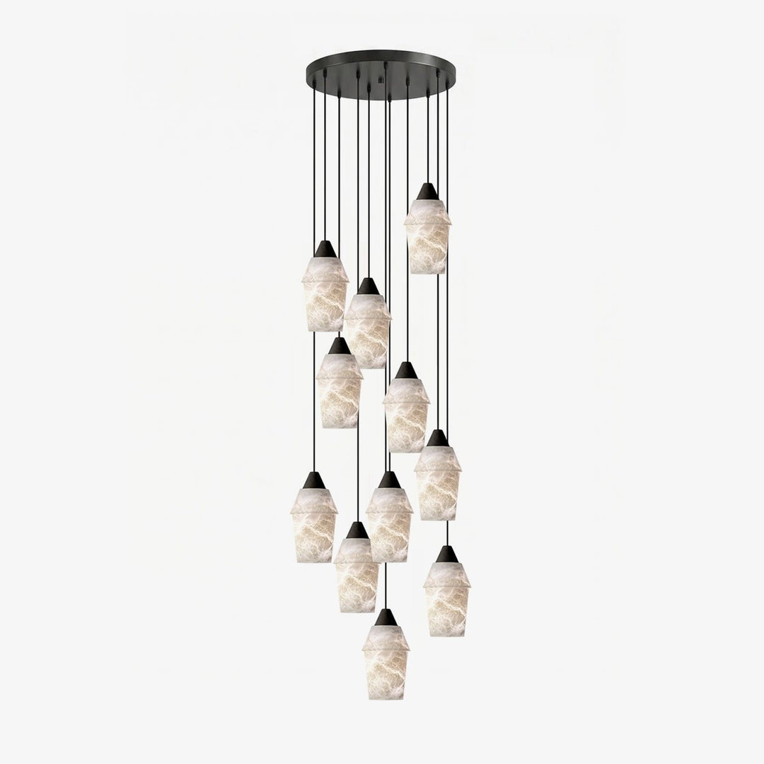 Spindle Alabaster Cluster Chandelier - Vakkerlight