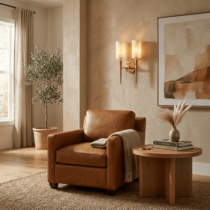 Spire Alabaster Twin Sconce - Vakkerlight