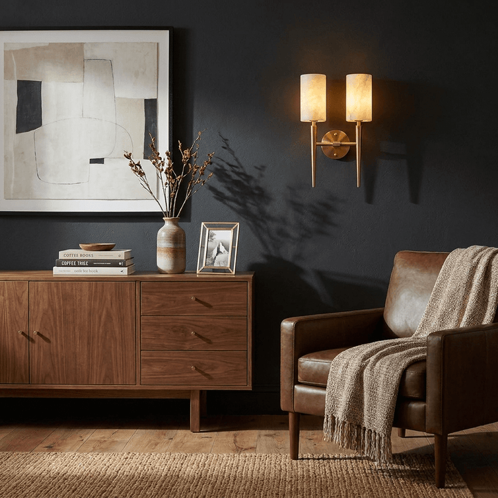 Spire Alabaster Twin Sconce - Vakkerlight