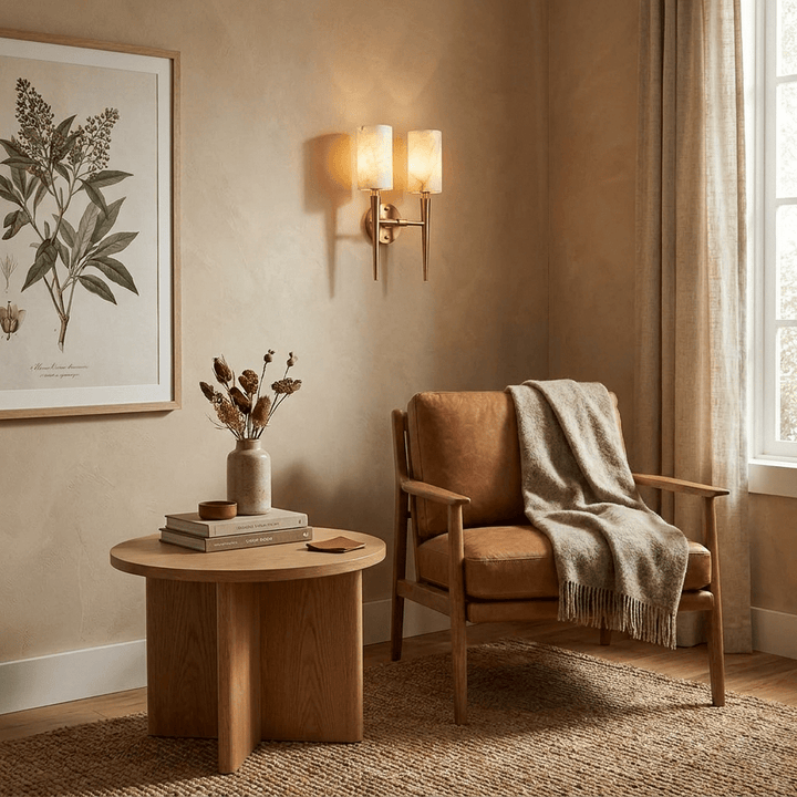 Spire Alabaster Twin Sconce - Vakkerlight