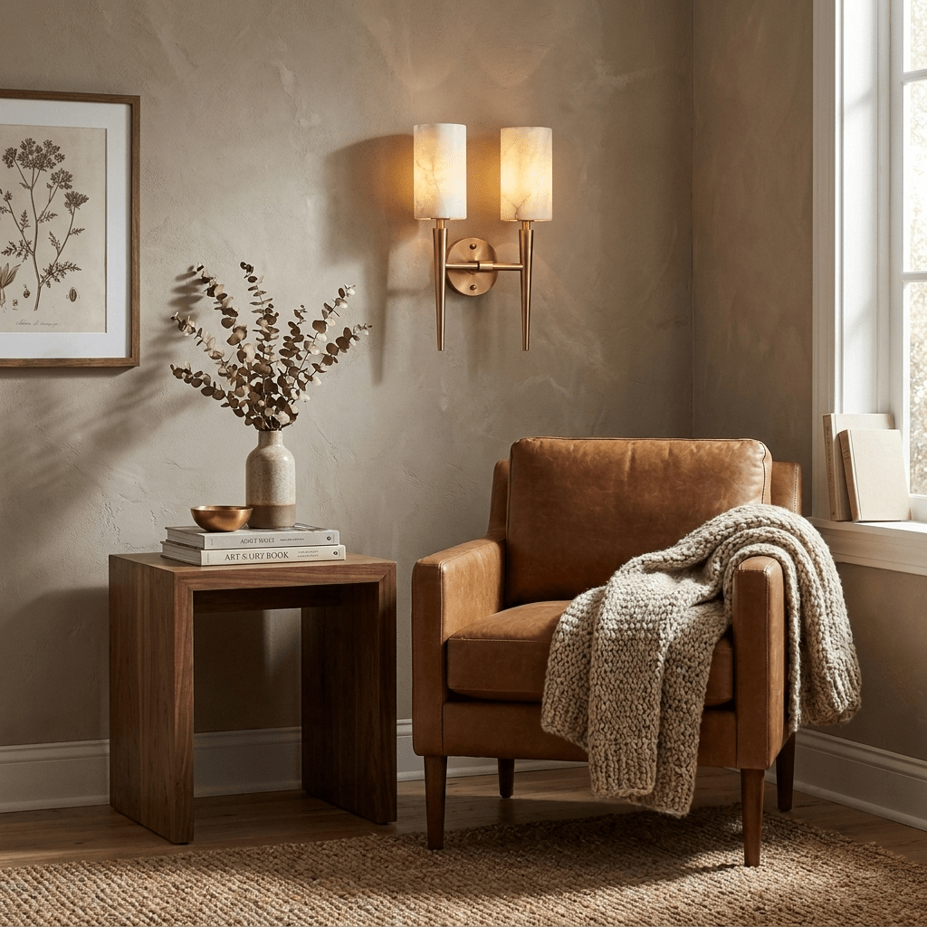 Spire Alabaster Twin Sconce - Vakkerlight