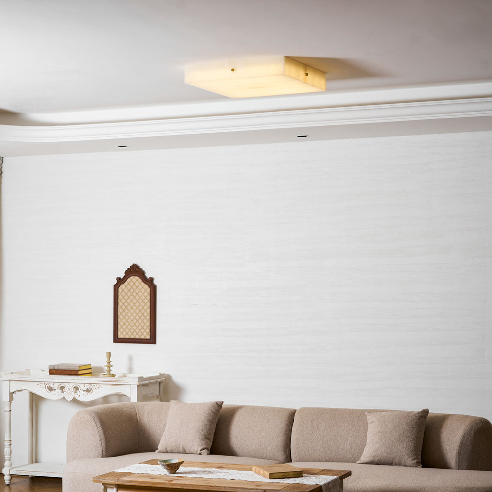 Square Alabaster Ceiling Light - Vakkerlight