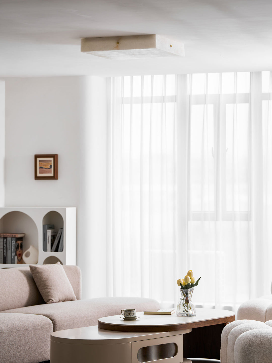 Square Alabaster Ceiling Light - Vakkerlight