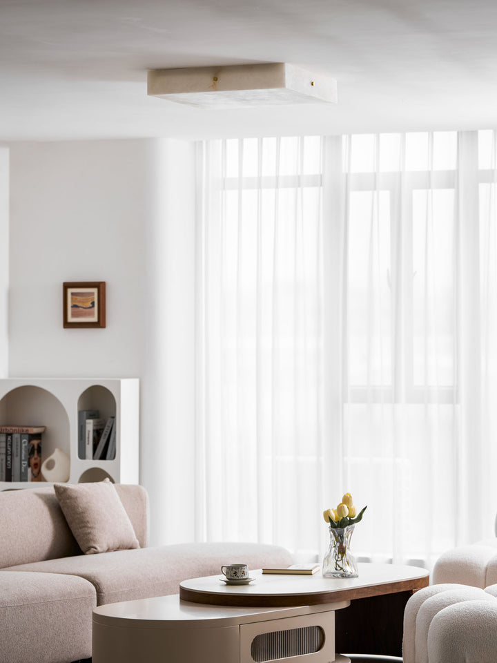 Square Alabaster Ceiling Light - Vakkerlight