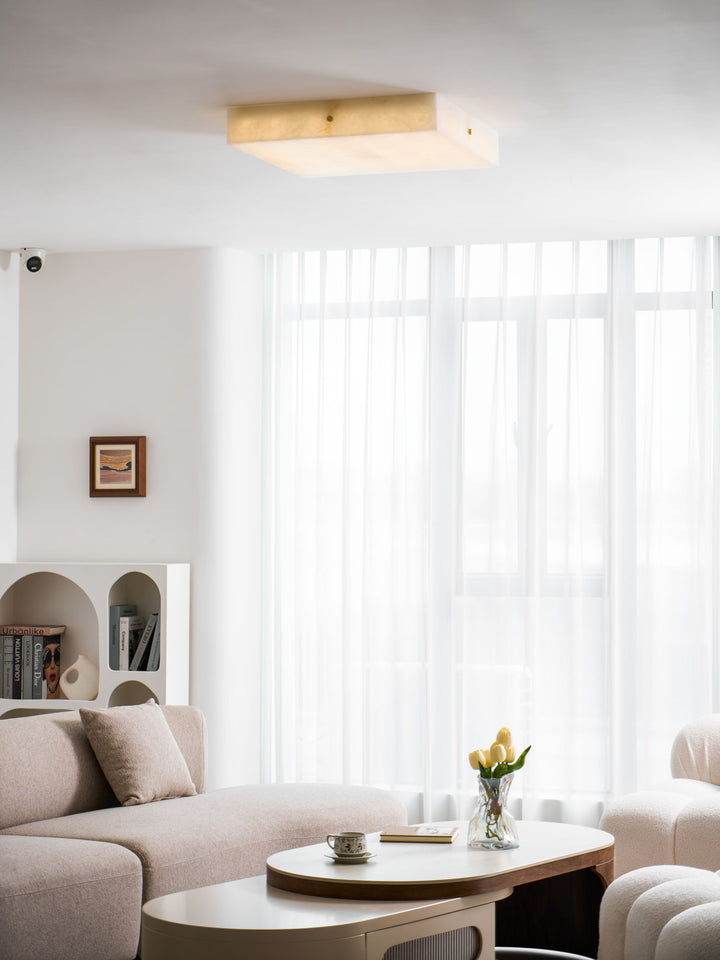 Square Alabaster Ceiling Light - Vakkerlight
