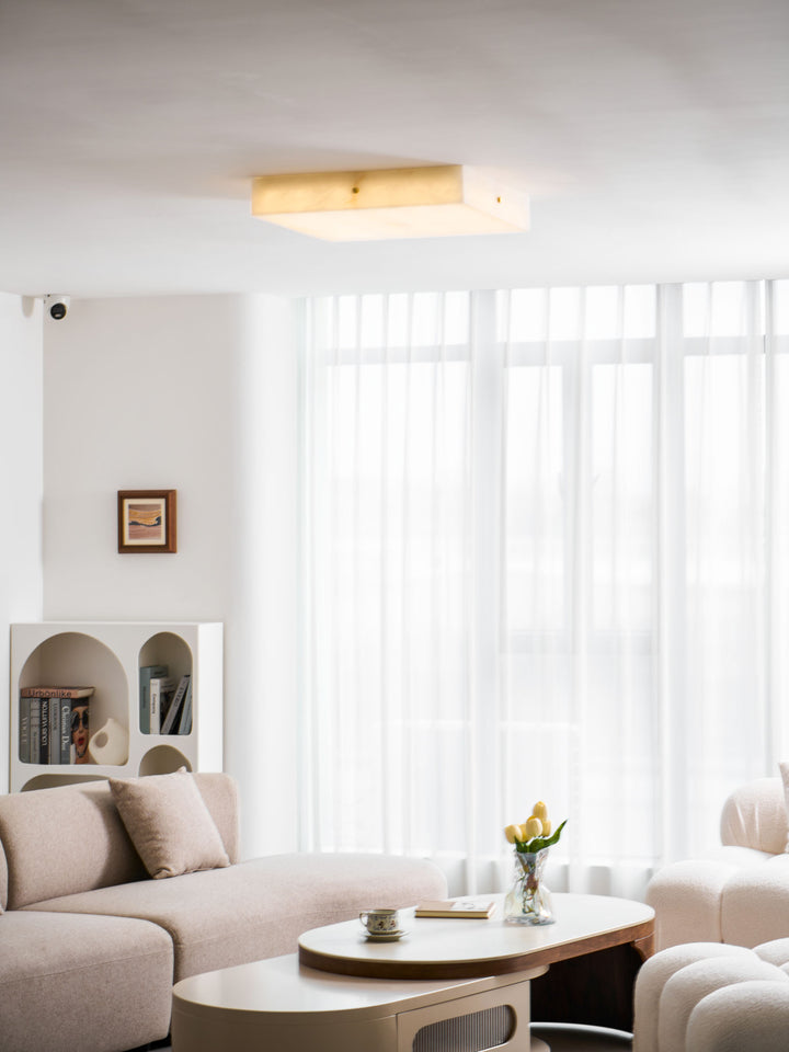 Square Alabaster Ceiling Light - Vakkerlight