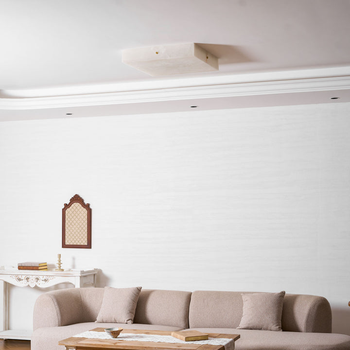 Square Alabaster Ceiling Light - Vakkerlight