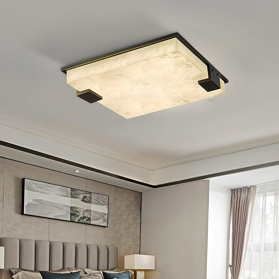 Square Alabaster Ceiling Lamp