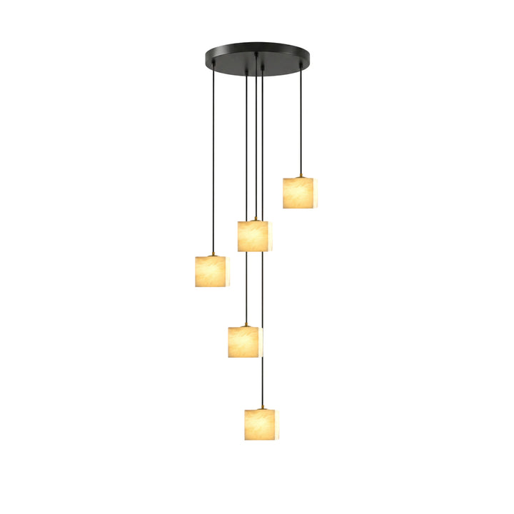 Square Alabaster Staircase Chandelier - Vakkerlight