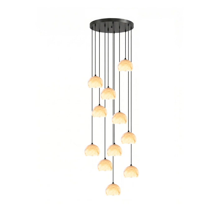 Petal Alabaster Dome Staircase Chandelier - Vakkerlight