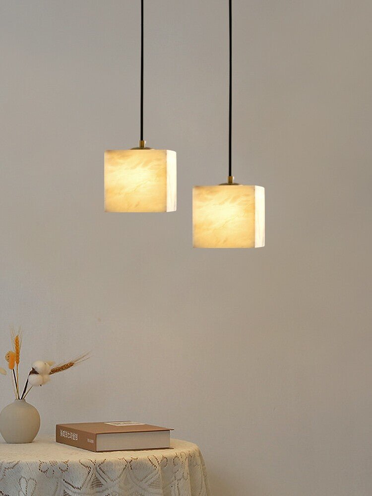 Square Alabaster Staircase Chandelier - Vakkerlight
