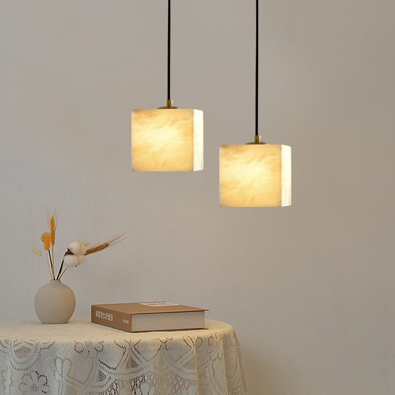Square Alabaster Staircase Chandelier - Vakkerlight