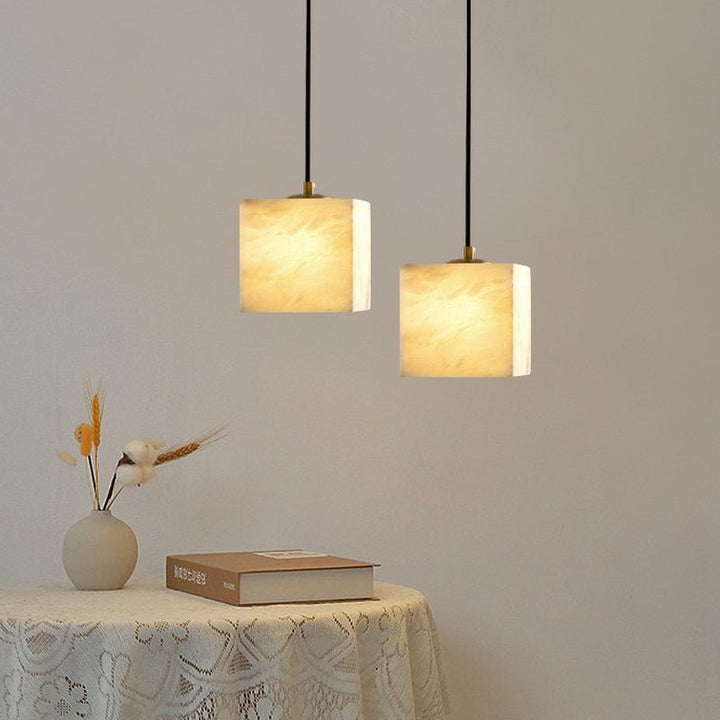 Square Alabaster Staircase Chandelier - Vakkerlight