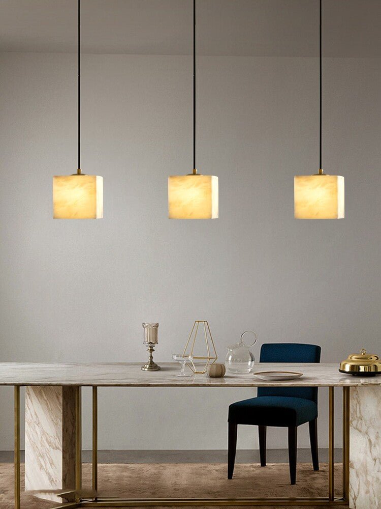 Square Alabaster Staircase Chandelier - Vakkerlight
