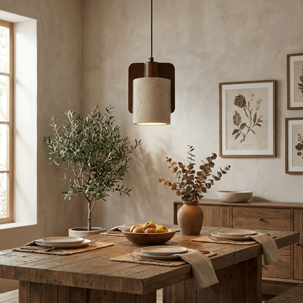 Squircle Travertine Pendant Lamp - Vakkerlight