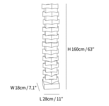 Lampada da Terra in Quadrati di Alabastro Sovrapposti — Dimension drawings 1