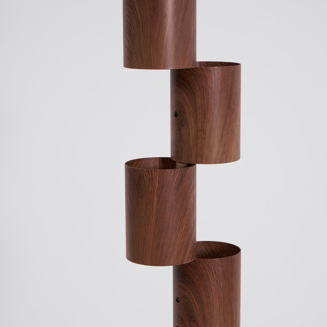 Stacked Wood Tower Floor Lamp