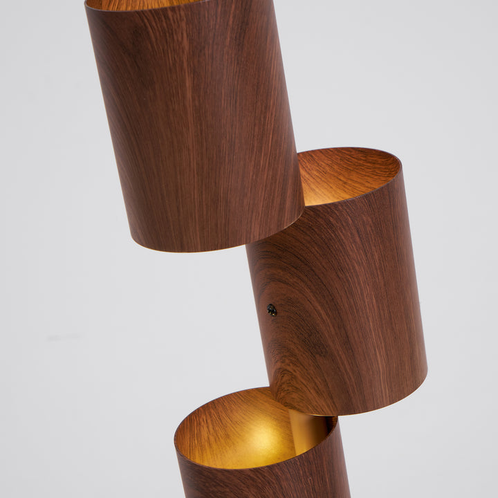 Stacked Wood Tower Floor Lamp
