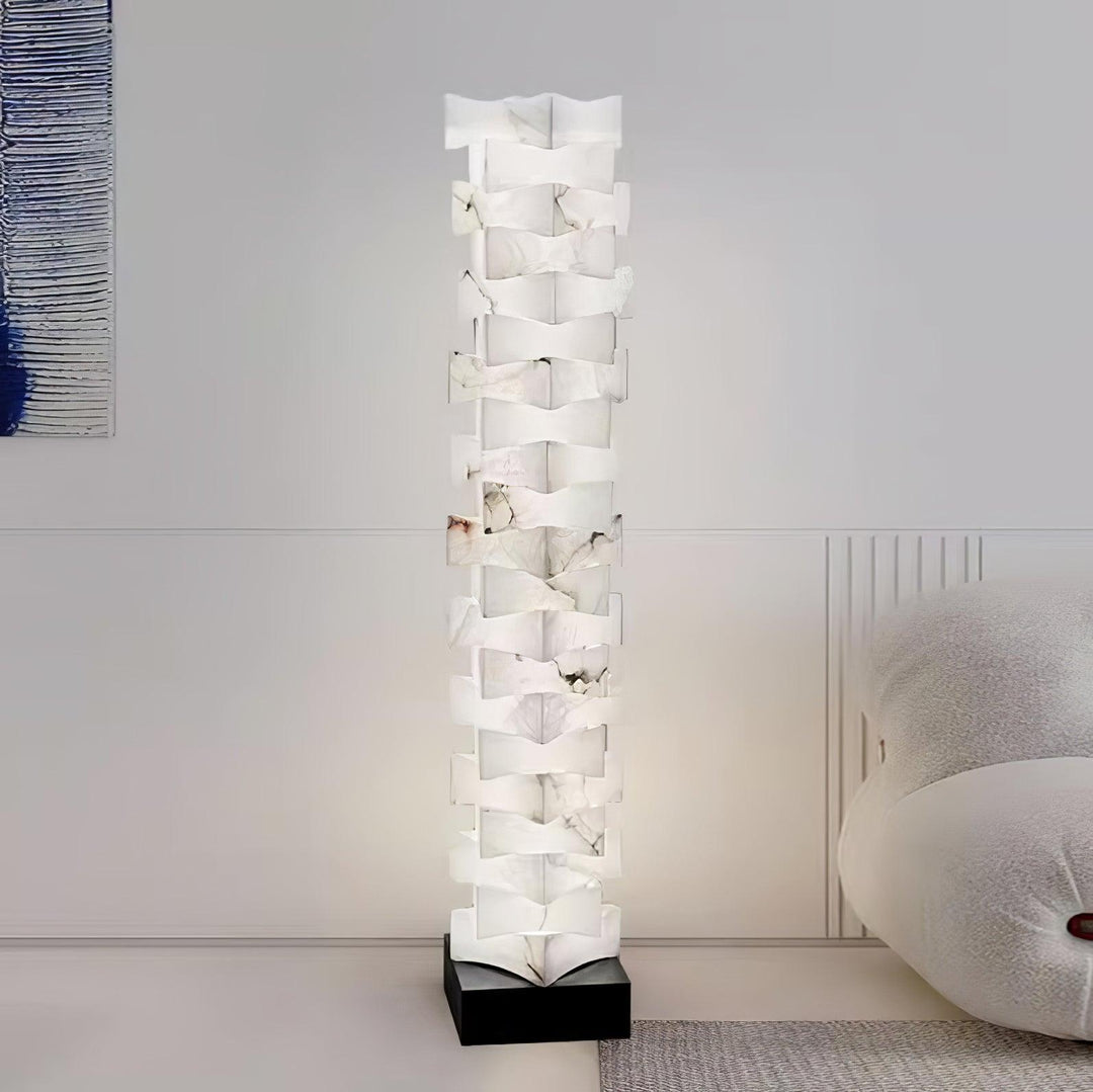 Stacked Alabaster Squares Floor Lamp - Vakkerlight